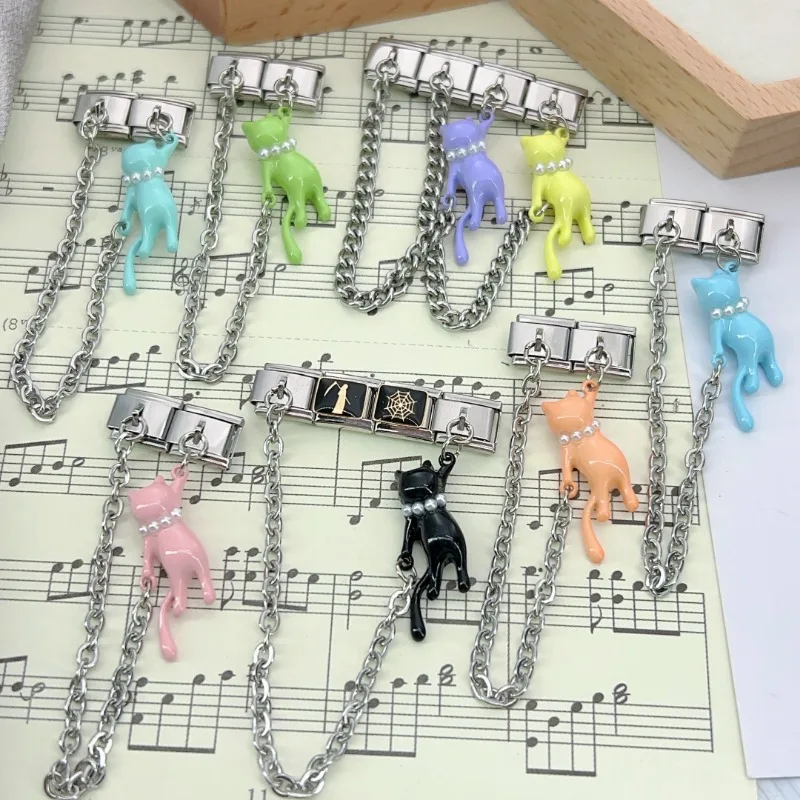 Цепочка с котом из нержавеющей стали 9 мм