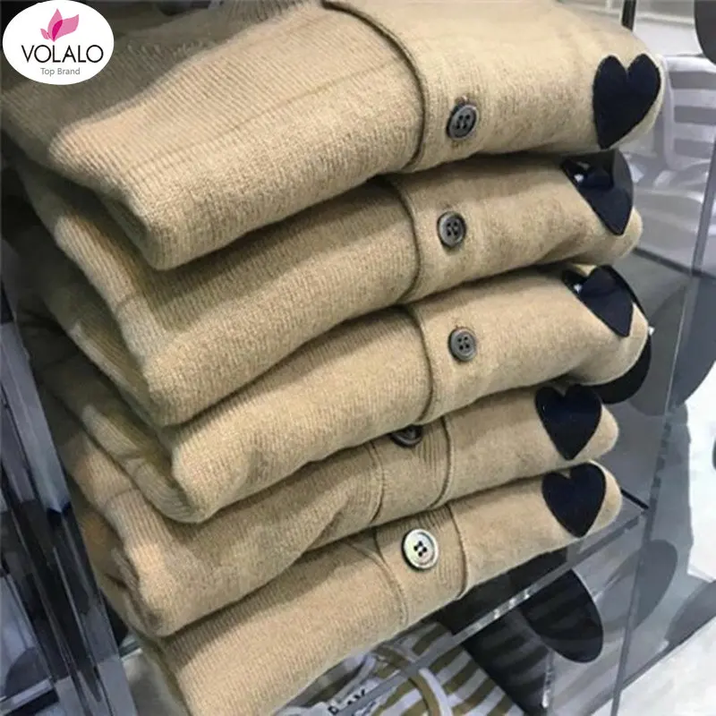 

(Have Eye) Play Heart Japan Trend Brand 2023 Spring New Cardigan For Women Oneck Single Breasted Embroidery Female Sweater Tops