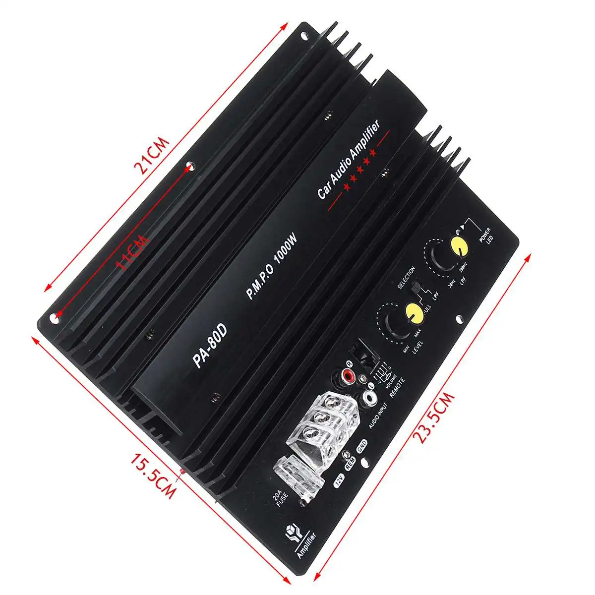 12V 1000W Speaker Subwoofer Bass Module High Power Car Audio Accessories Mono Channel Durable Lossless Amplifier Board PA-80D |