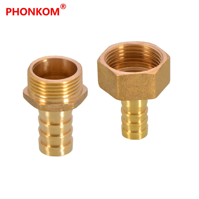 Латунный фитинг для сантехнических шлангов PHONKOM 6 мм-25 мм штуцер DN15 1/2 дюйма 3/4 BSP