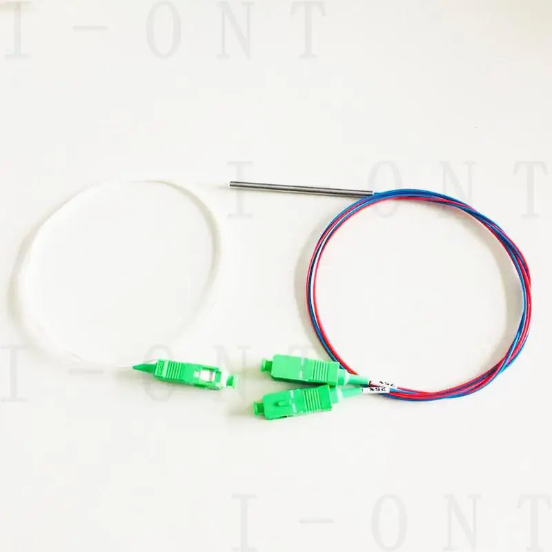 20pcs/Lotpacking fiber optic FBT splitter with connector SC APC 1x2 0.9mm unbalanced coupler 70/30 60/40 optional split ratio