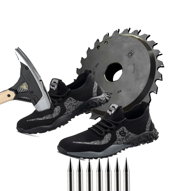 

Lightweight Thick-soled Mesh Sneakers Men's Anti-smashing Anti-piercing Steel Toe Cap Work Shoes
