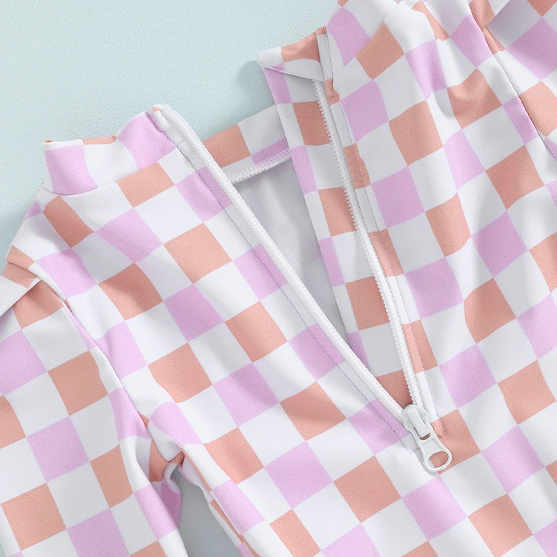 Купальник для маленьких девочек с длинным рукавом и цветочным принтом