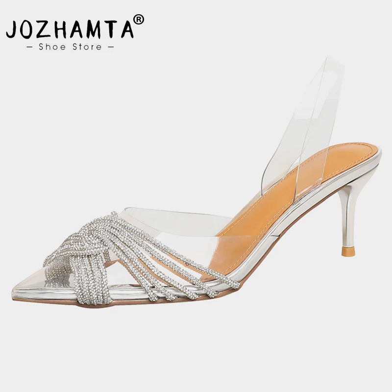 

Сандалии JOZHAMTA женские на высоком каблуке, пикантные остроносые туфли на высоком каблуке, летние тапочки, элегантная фотообувь, размеры 34-39, 2023