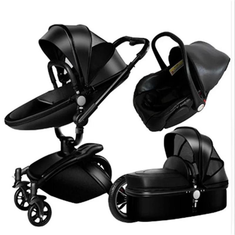 AULON High Landscape Baby Stroller 3 in 1 With Car Seat and Stroller Luxury Infant Stroller Set Newborn Baby Car Seat Trolley
