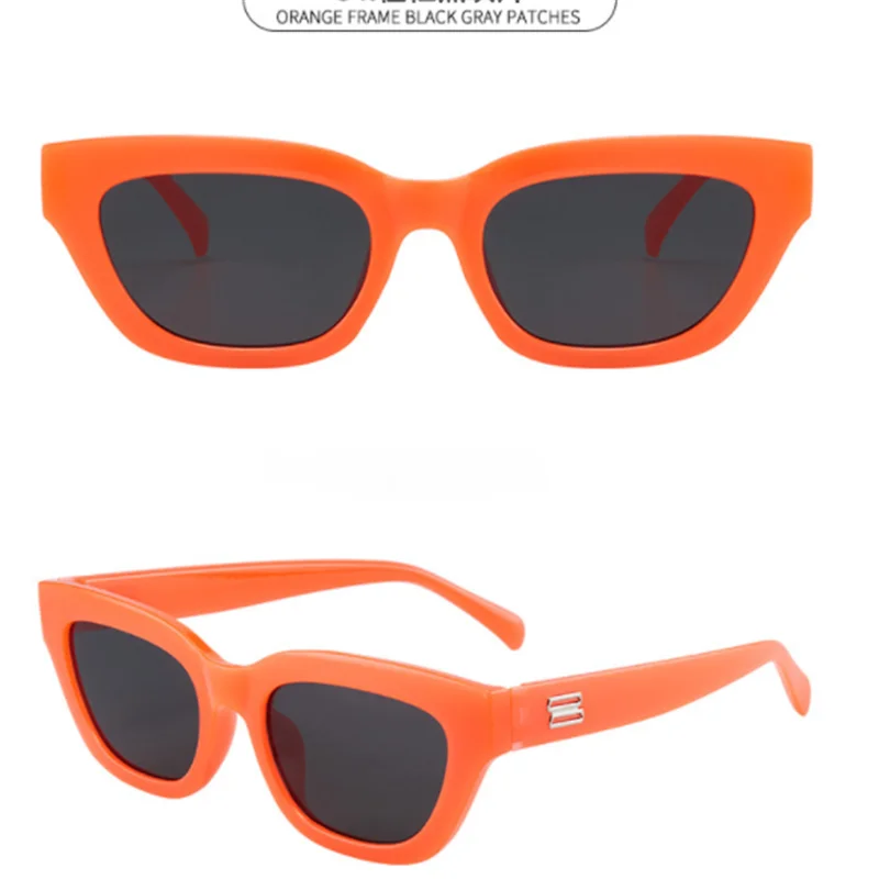 Трендовые светло-голубые женские солнцезащитные очки в большой оправе кошачий