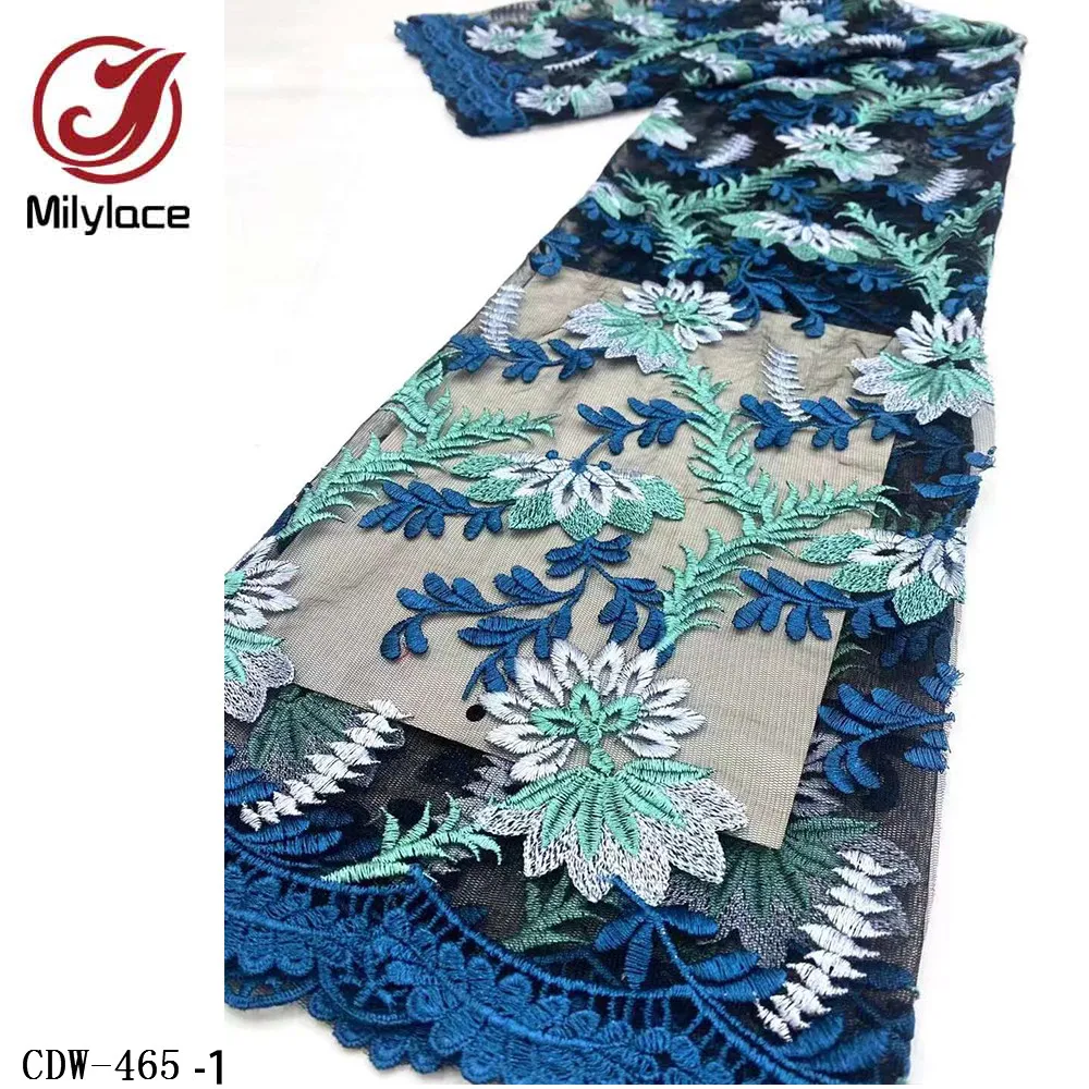 

Hot Sale French Tulle Mesh Embroidery Lace Fabrics Good Looking Africa Net Lace Fabric for Sewing Women Dress CDW-456