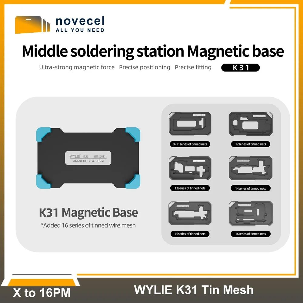 WYLIE K31 Среднеслойная оловянная платформа для посадки iPhone X-16 Pro Max Оловянная сетка