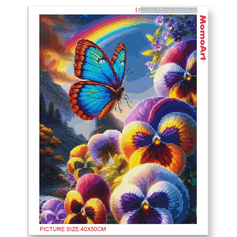 MomoArt 5D DIY Алмазная вышивка бабочка животное крестиком цветок мозаика настенное