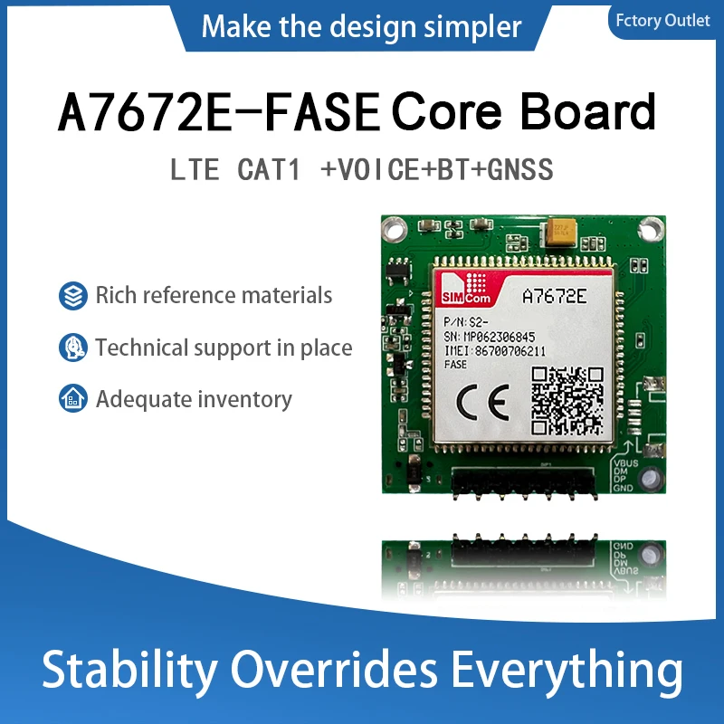 SIMcom A7672E-FASE CAT1 Core Board поддержка данных + GNSS voice