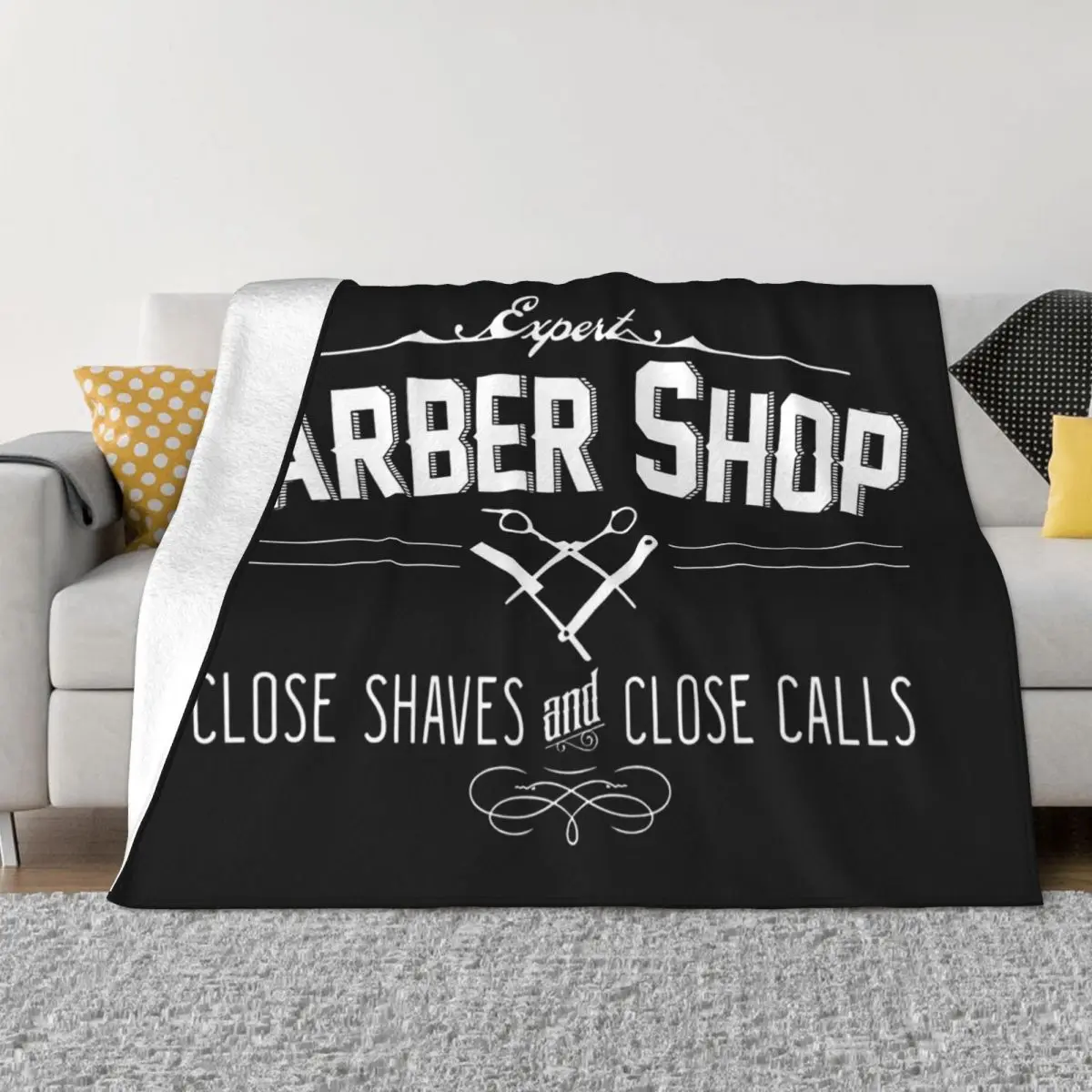 

Barber Shop Vintage Logo Expert Barber Shop Bed Thickened Kids Bedspread Blanket Soft Fluffy Durable Anti-pilling Non-stick Soft