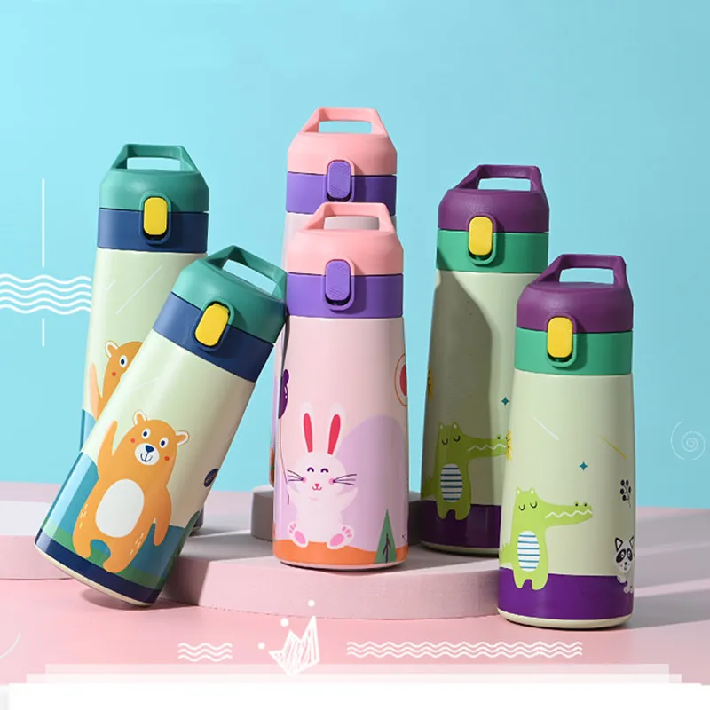 

350ml/500ml Stainless Steel Water Bottle Cartoon Vacuum Flask High Quality Kids Thermos Mug Double Tumbler Children Cute Thermal
