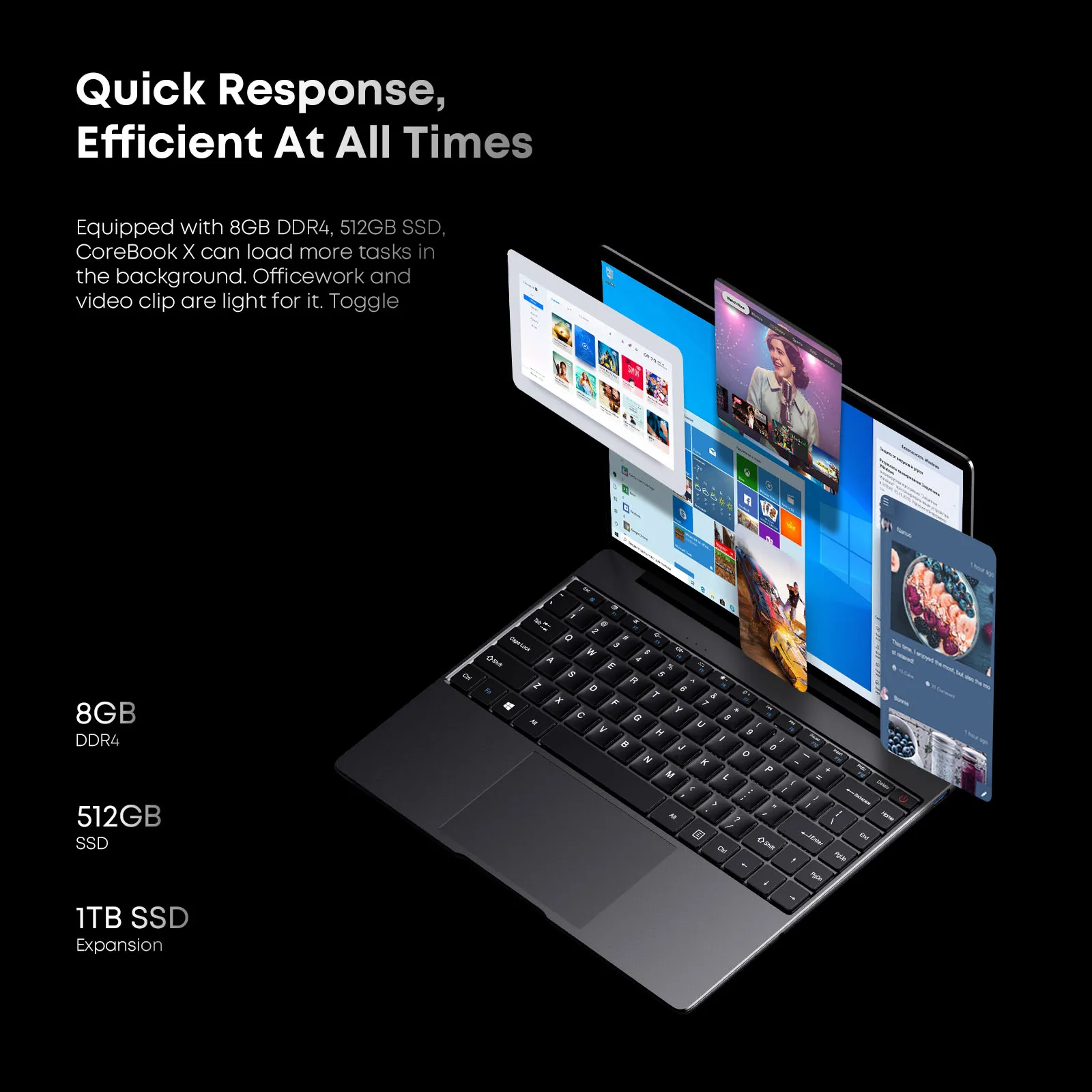 2022 CHUWI CoreBook X 14-дюймовый игровой ноутбук с экраном 2K Intel Core i3-10110U До 4 1 ГГц 8 ГБ 512 WIFI 6