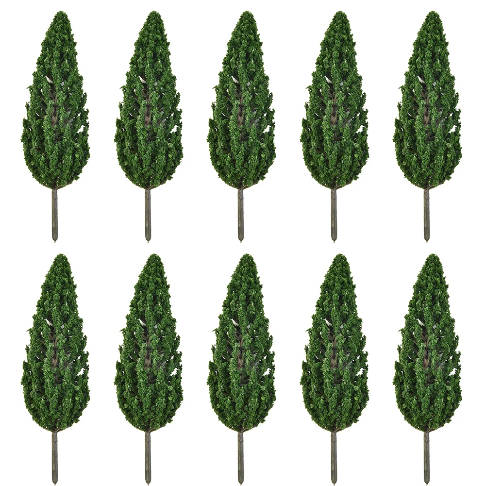 

10pcs Pine Trees Model Green For Scale Railway Layout 15cm Miniature Sandtable Model Scenery DIY For Home Building