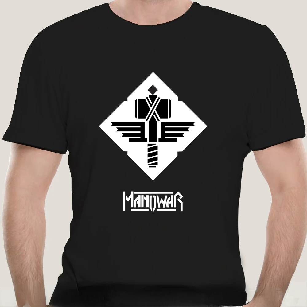 Летняя хлопковая Футболка Manowar рок-группы модная трендовая спортивная одежда