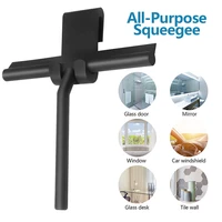 bathroom wiper shower squeegee for glass door wall silicone rubber blade tile window mirror windshield scraper with hanging hook