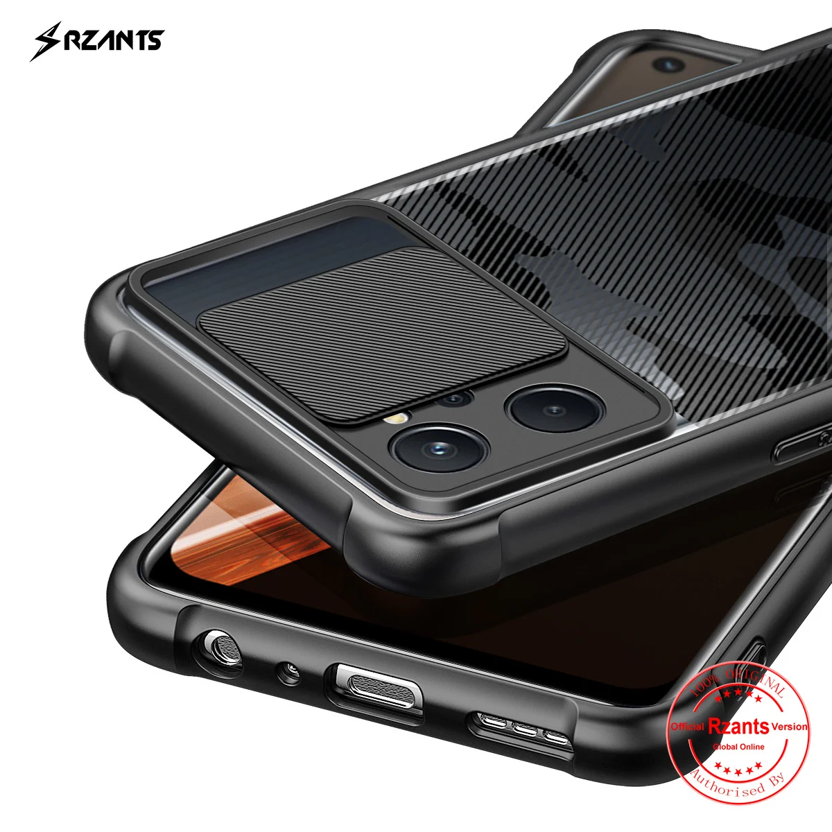 

Rzants For Oppo Realme 9i Phone Case Soft Camouflage Lens Slim Half Clear Phone Casing