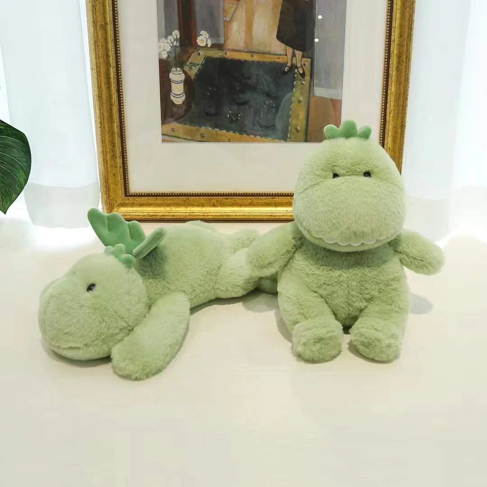 

Plush Toy Cartoon Dinosaur Appearance Design Green Plush Cute Doll Gift For Kid And Adult