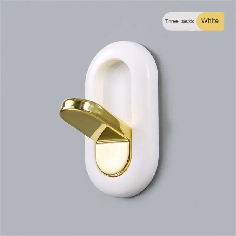 

Punch-free Sticky Hook 3pcs Door Hanging Door Hook Wall Hanging Hook Bathroom Storage Accessories Strong Adhesive Wall Hook