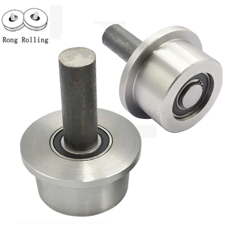 track wheel,heavy T-type bearing pulley,with shaft all iron wheel,C45 steel body