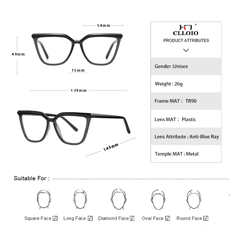 Очки для чтения CLLOIO TR90 женские Модные оптические аксессуары работы за