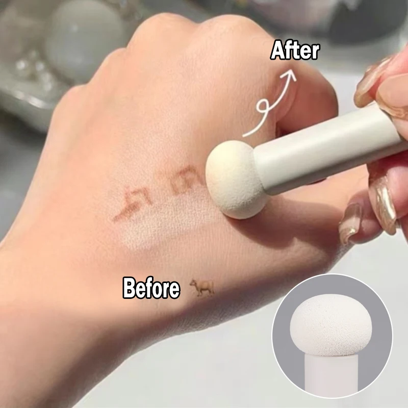 

Small Mushroom Concealer Makeup Brushes Cover Spots Acne Marks Dark Circles Soft Sponge Brush Wet Dry Use Contour Makeup Brushes