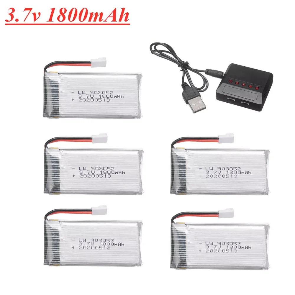 Комплект зарядного устройства Lipo 3,7 в 1800 мАч для KY601S SYMA X5 X5S X5C X5SC X5SH X5SW M18 H5P H11D H11C, запасные части для радиоуправляемого дрона