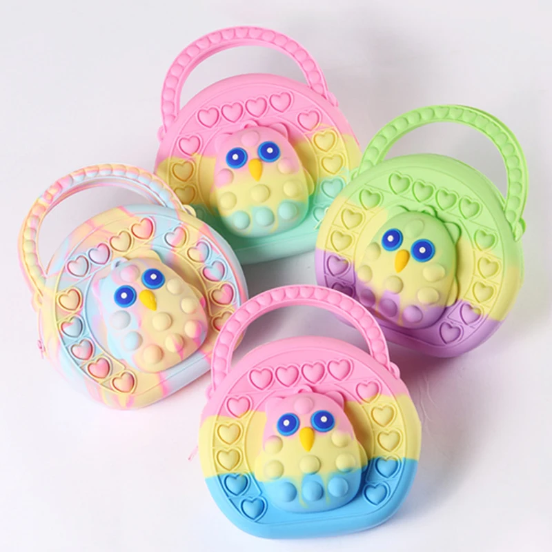 

Cute Handbag Pop Owl Fidgot Finger Toys Press Children Sensory Toy Gift Squishy Anti-Stress Relieve Squeeze Toy for Kid Gifts