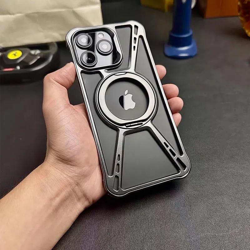 Магнитный металлический чехол-подставка для телефона Iphone 14 15 16 Pro Max чехол с