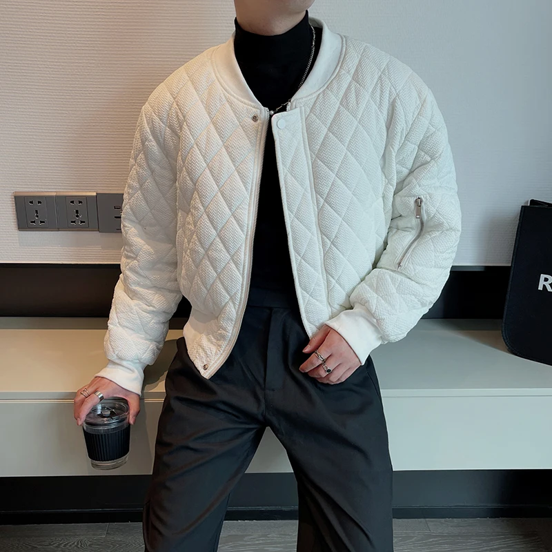 Men Baseball Cotton Jacket Male Korean Net Celebrity Streetwear Fahion Loose Casual Short Jacket Parkas Coat Outerwear
