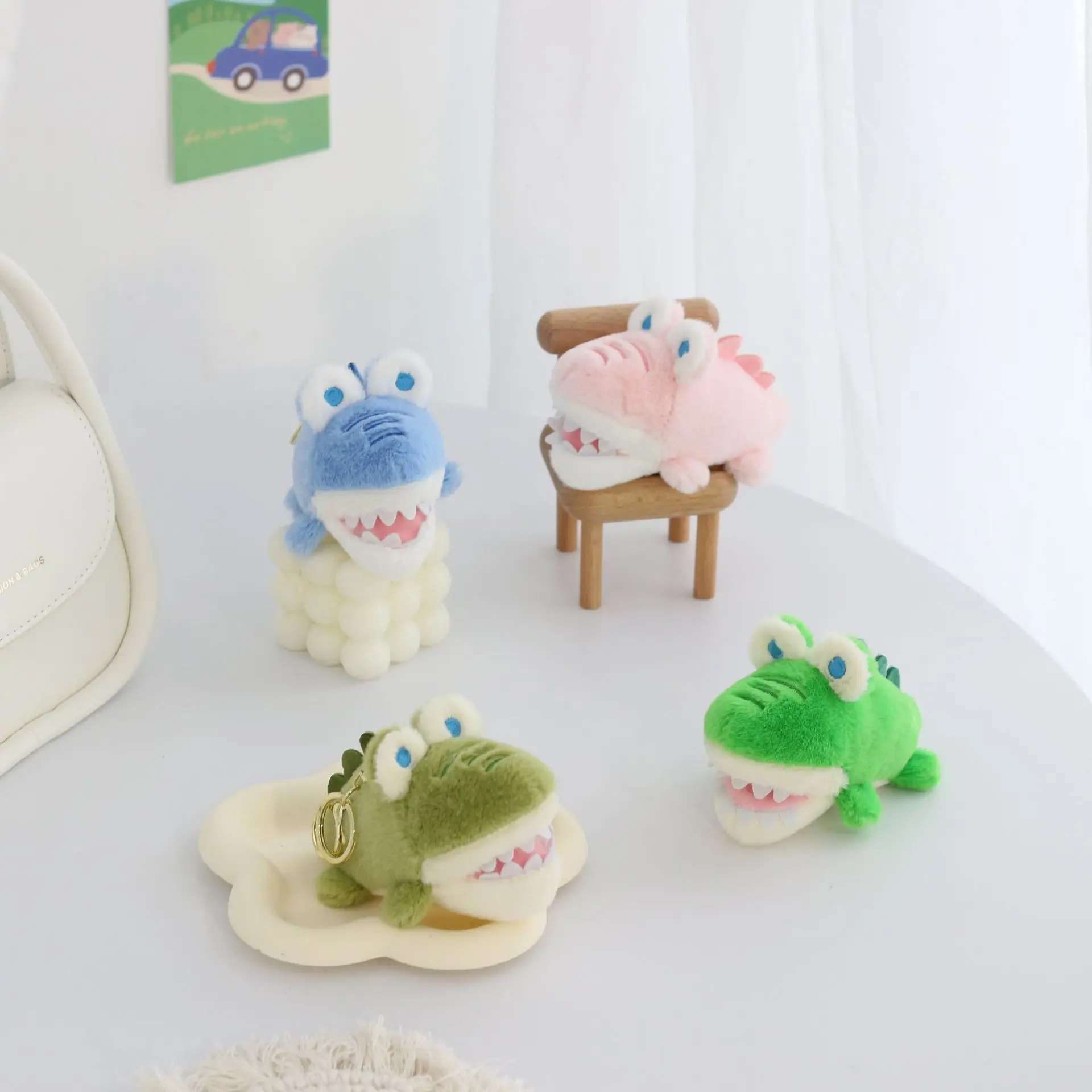 

popular exquisite New cute Creative Crocodile Pendant Doll Schoolbag Bag Pendant Small Plush Scratcher Doll couple gift