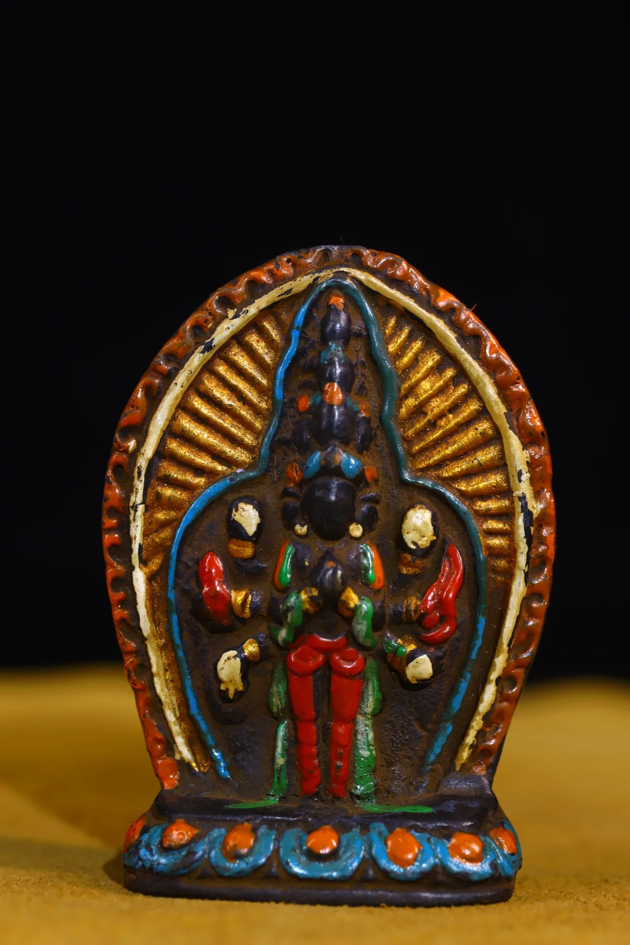 

CHina Elaboration Old Tibet Bronze Hand Made Chiseling Buddha Brand Metal Crafts Home Decorate#11