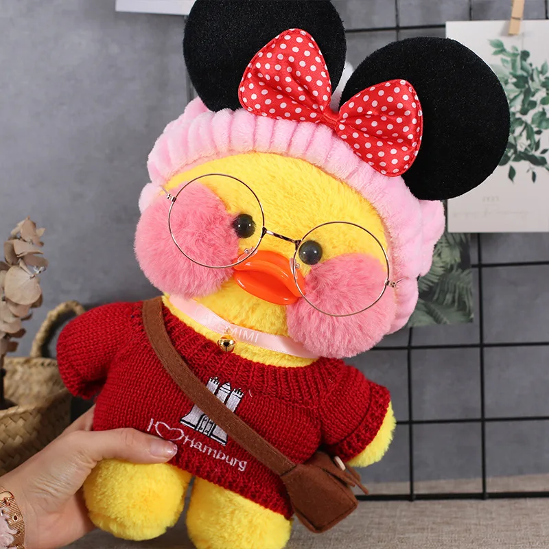 Kawaii 30cm Cute Lalafanfan Cafe Duck With Cloth Plush Toy Stuffed Animal Soft Doll Pillow Creative Birthday Gift For Children |