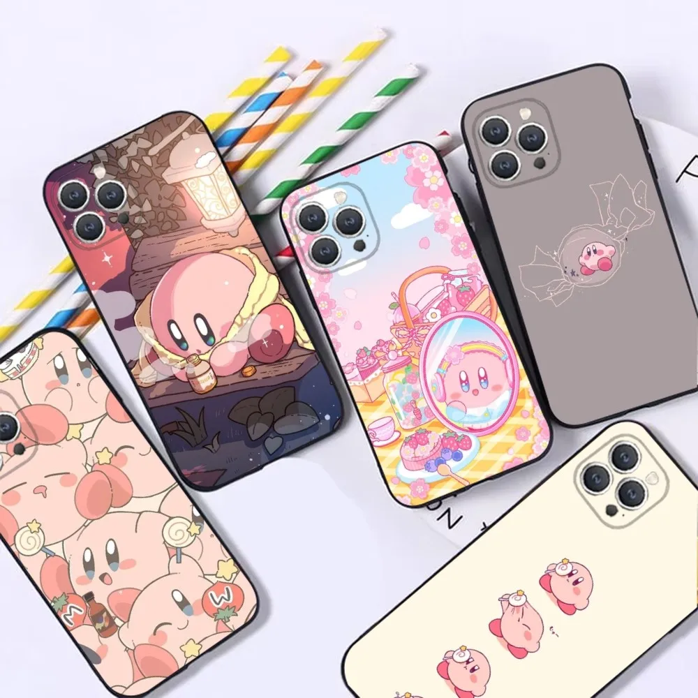 Cut k-Kirby Phone Case For iPhone 16 15 14 13 12 Pro Max 11 7 8 Plus XR XS Shockproof Silicone Soft Shell