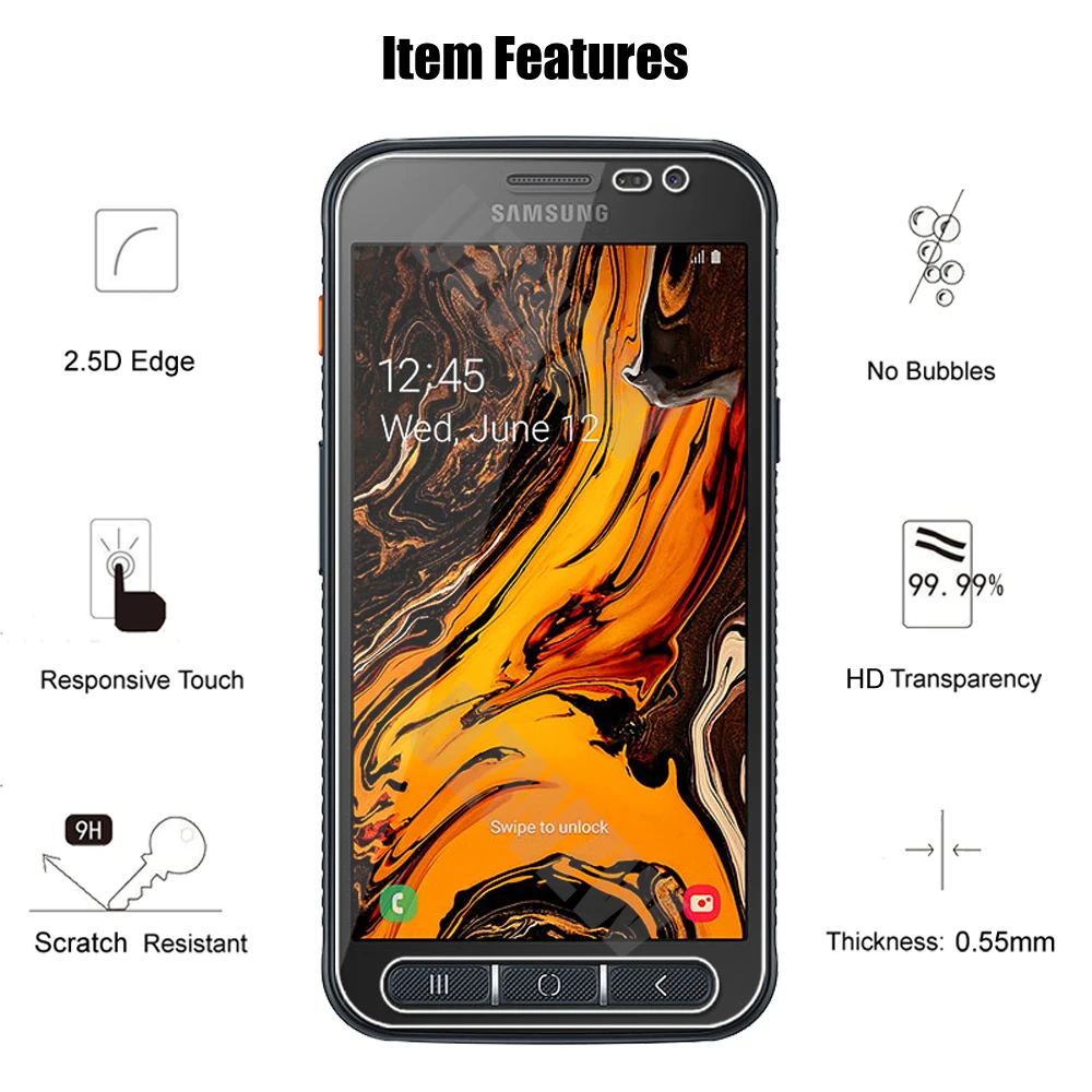 (2pcs) For Samsung Galaxy Xcover 4 G390F G390W / Xcover 4s G398F Tempered Glass Screen Protectors Protective Guard Film HD Clear
