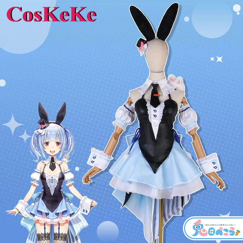 

CosKeKe Usada Pekora Cosplay Anime Vtuber Hololive Costume Sweet Bunny Girl Uniform Women Halloween Party Role Play Clothing