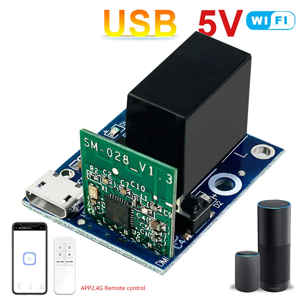 

Ewelink WiFi Wireless Smart Relay Module USB 5v Inching Selflock Remote ON Off Power Switch for Access Control Turn on PC Micro