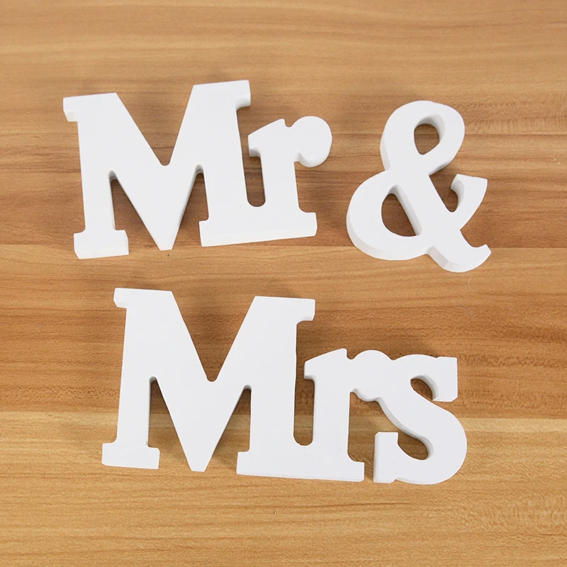 

3 шт./набор, декоративные деревянные буквы «Mr & Mrs»