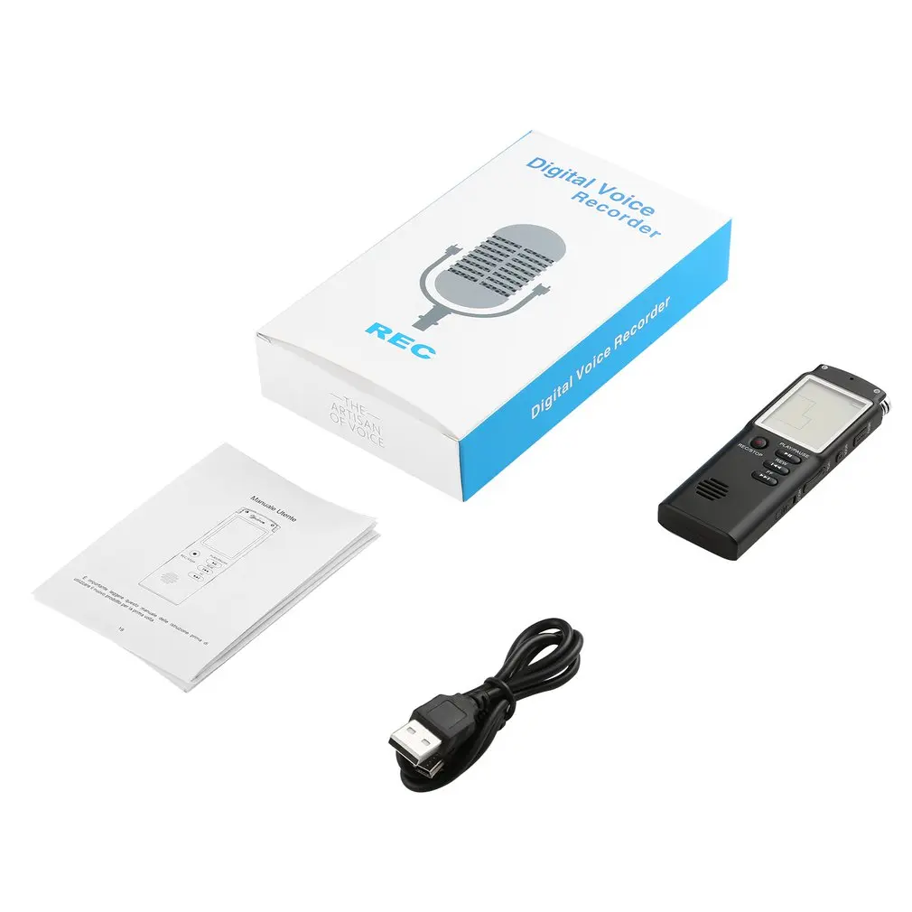 

Digital Voice Sound Recorder Dictaphone 8GB Audio Recorder with USB Dual Microphone Recording Noise Reduction