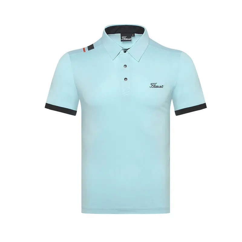 Summer Golf Shirts for Men's T-shirt Jersey Outdoor Sports Loose Stretch Polo Shirt Lapel Breathable Sweat Absorbing Top