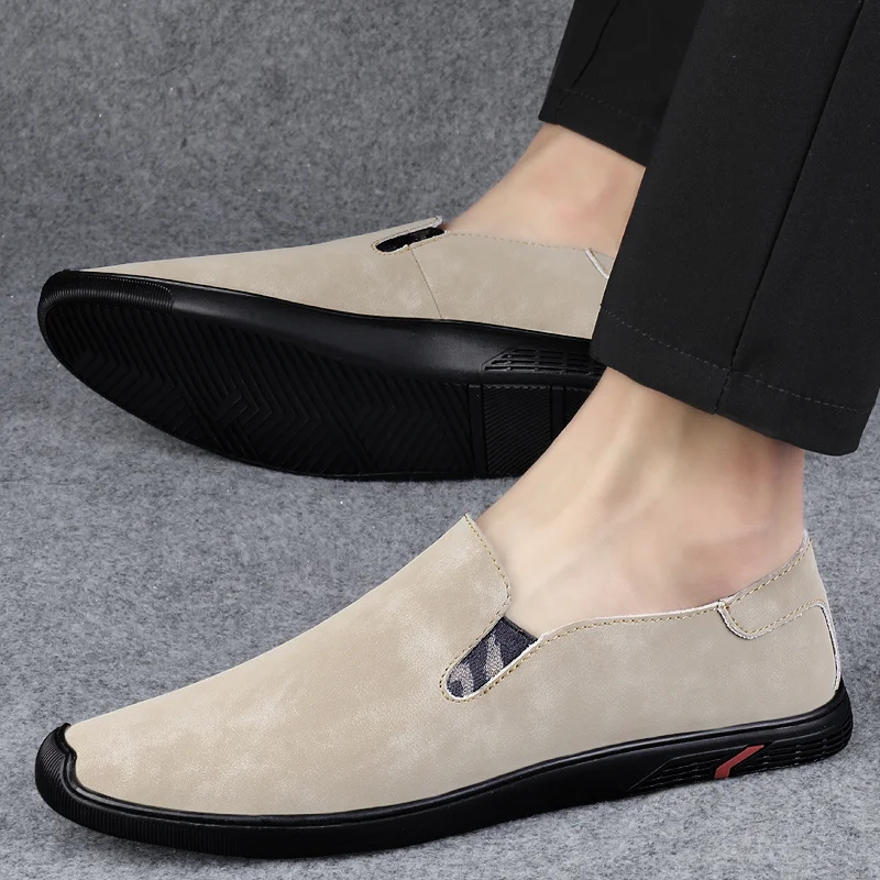 Gents Luxury Brand Casual Leather Flats Men Shoes High Quality Business Prom Evening Long Dresses Loafers Shoes for Men