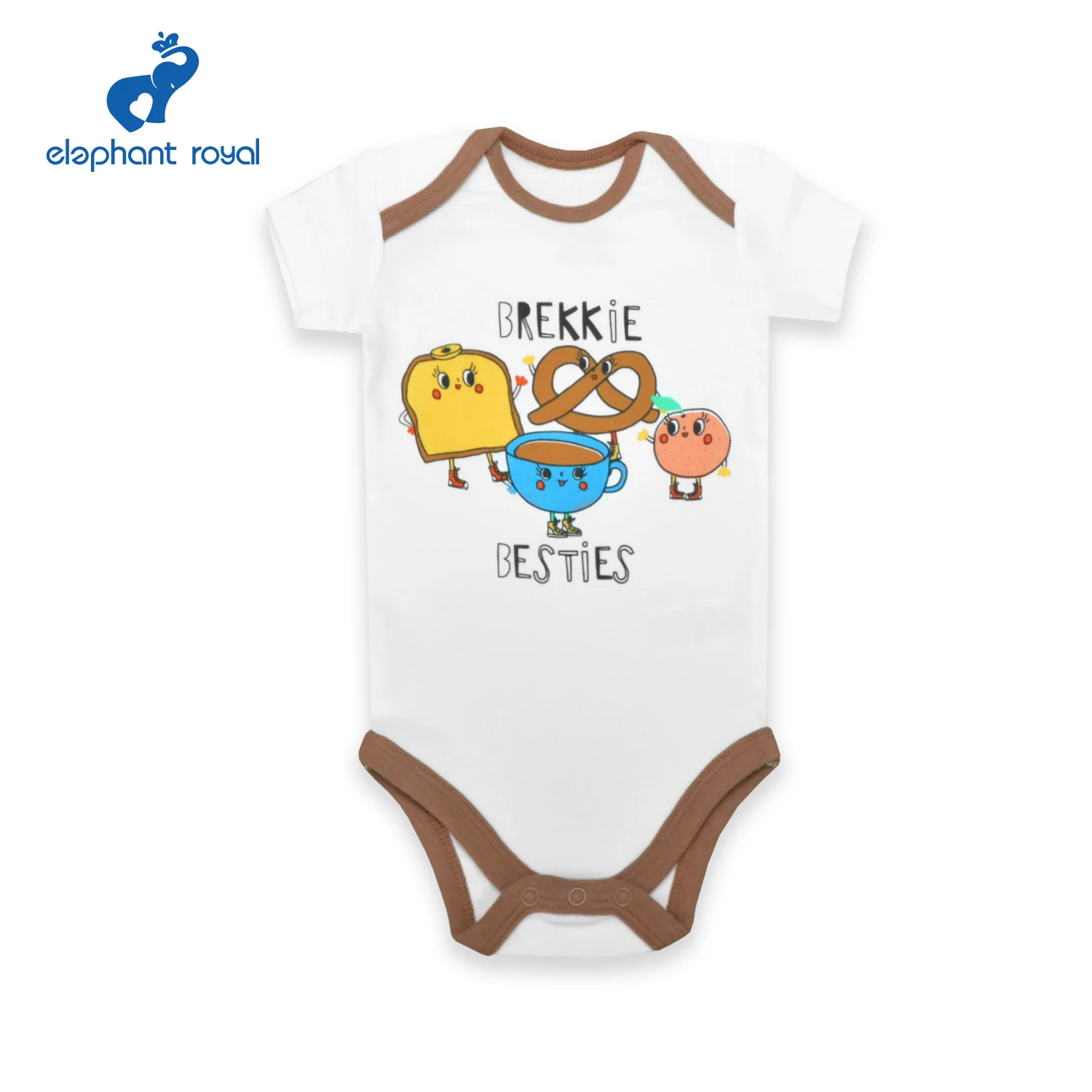 

Elephant Royal Newborn Baby Short Sleeve Romper Bodysuits Summer Clothes for Age 3-6-9-12-18-24 Months