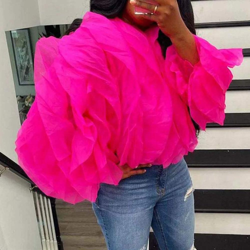 Модная африканская Блузка с оборками простая рубашка для женщин весна-лето 2022