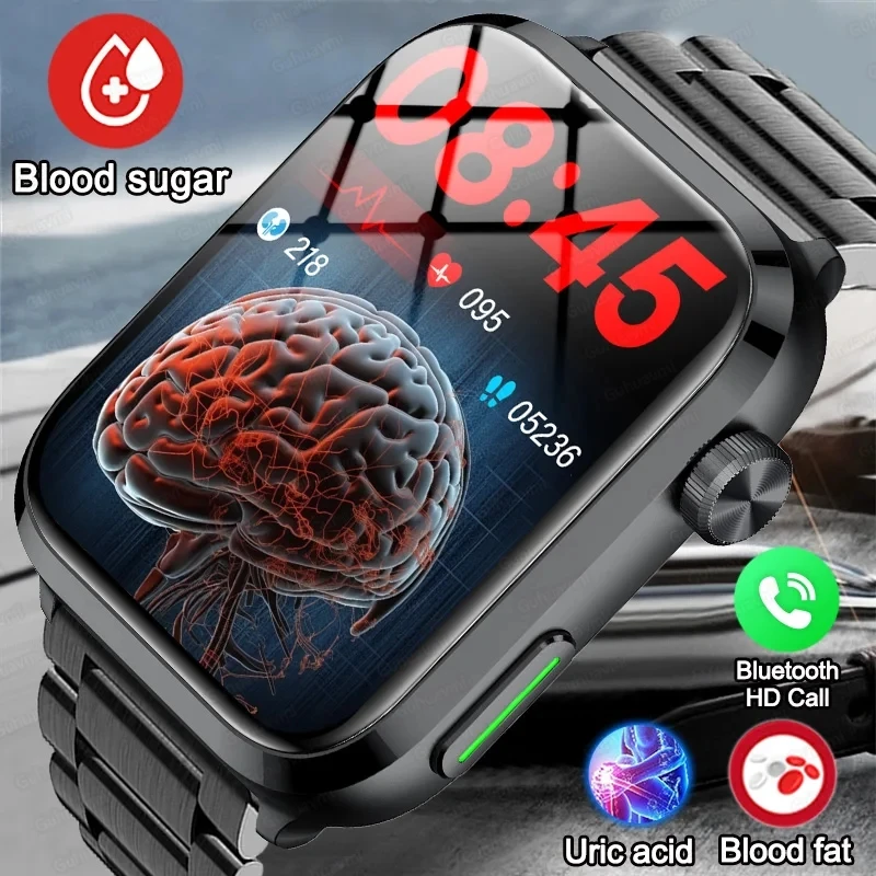 

New Health Smartwatch Bluetooth Call Laser Treatment Blood Glucose Uric Acid Sport Full Touch Screen Smart Watch Men Blood lipid