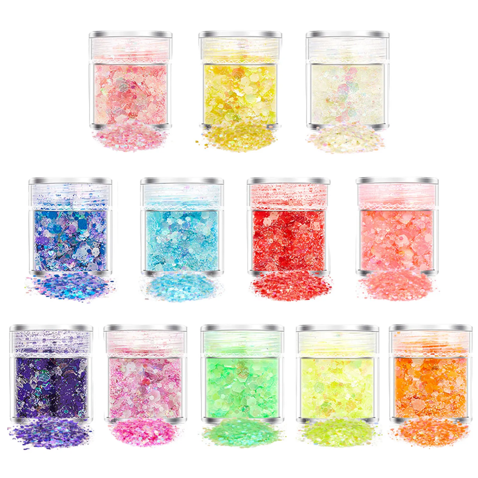 Светящиеся блестки 12 цветов, 12 цветов, светящиеся крупные Блестки для фотоблесток для тумблера, эпоксидная смола, косметика