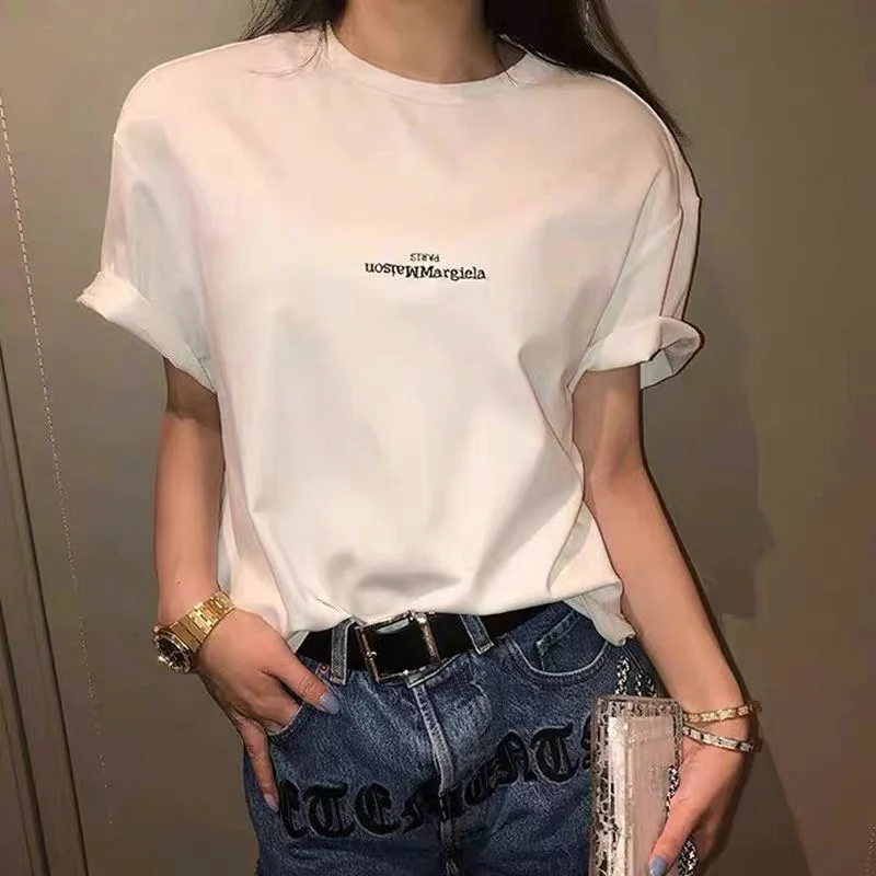 

2022 New MM6 American Famous Streetwear Number Print Letter Logo Men Women Tee Oversized T-shirts Summer Clothes For Couples