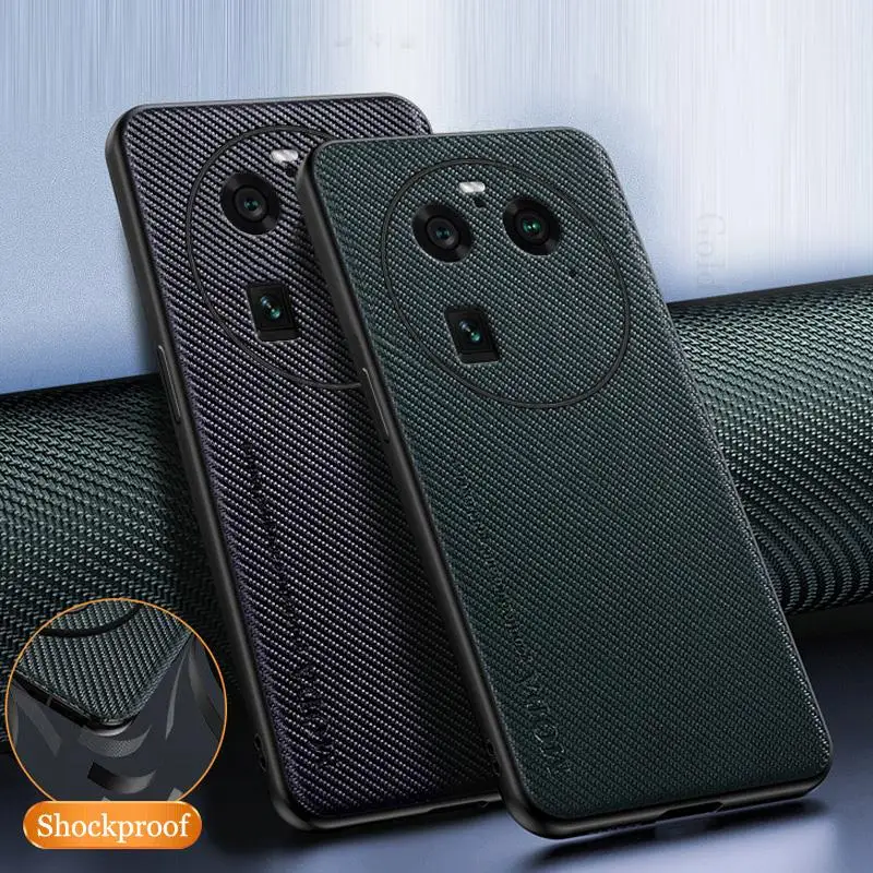 

For Oppo Find X6 Pro Carbon Fiber Leather Phone Case For Realme 10 Pro Plus GT Neo5 Capa Soft Bumper Cover For Reno 9 8 Pro Plus