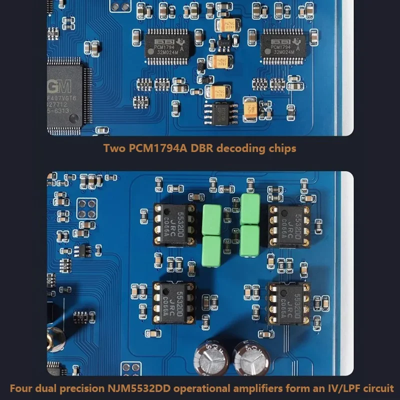 Фото Двойной аудиодекодер PCM1794 Hi-Fi DSD256 384K/24 бит без потерь Bluetooth 5,4 QCC3084 Amanero USB коаксиальный оптический Hi-Fi музыкальный плеер №4