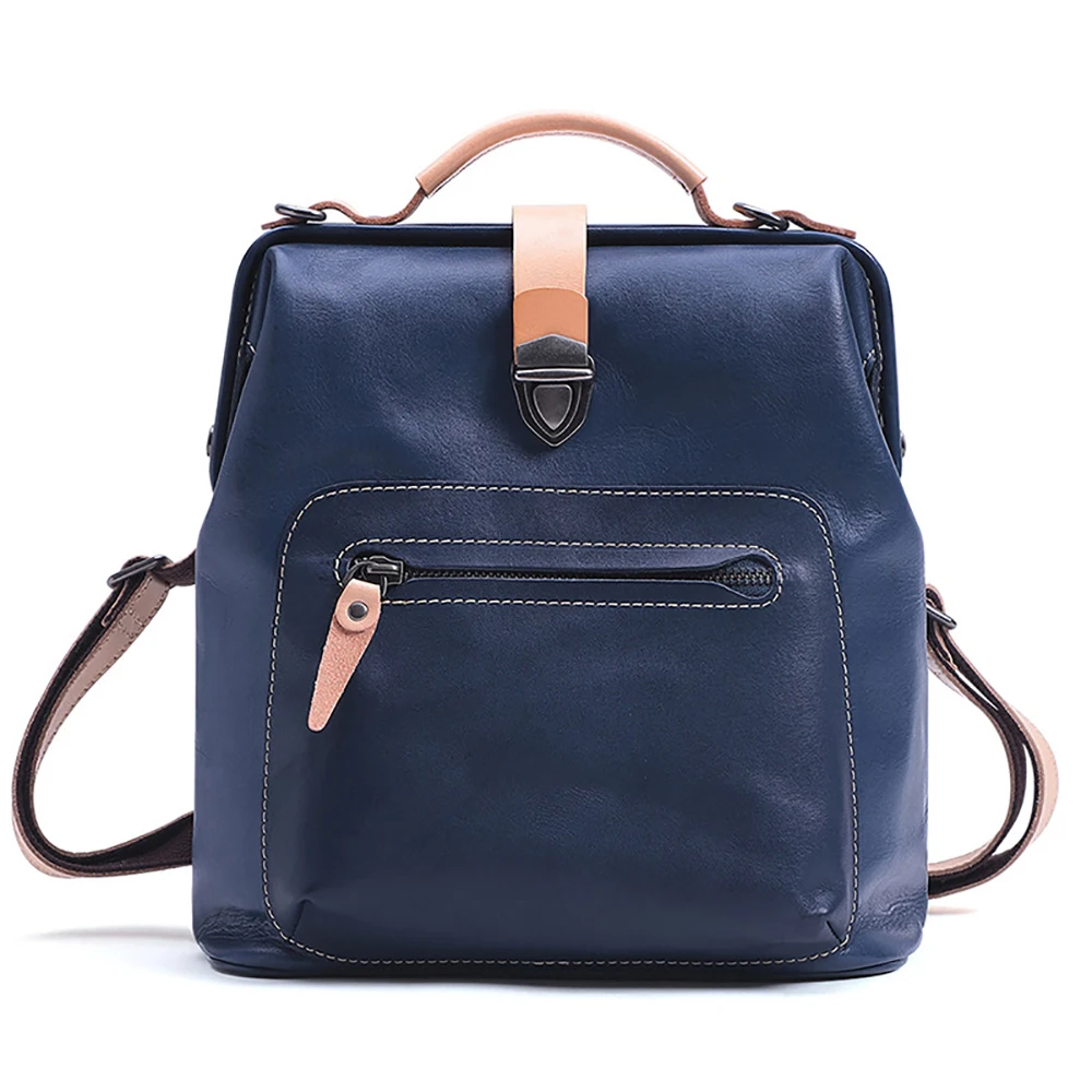 

Brand Women Genuine Leather Backpacks Bag For Girls Fashion School Shoulder Package Female Casual Travel Handbags Large Capacity
