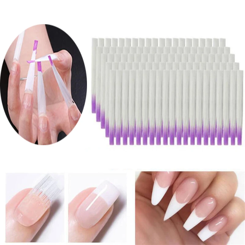 50PCS Fiberglass Nail Extension Glass Fibernails Fiber Nail Silk Extension Set False Nail Acrylic Tips Nail Salon Manicure Tools